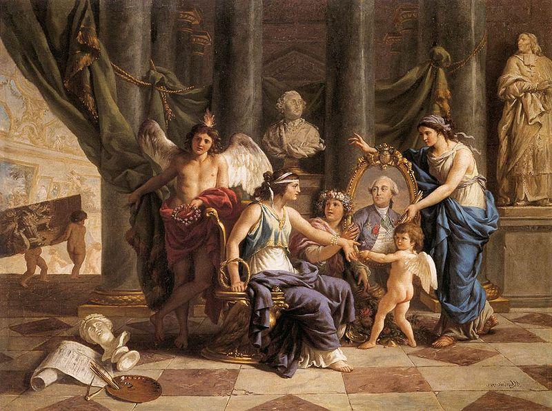 Louis Jean Francois Lagrenee Allegory on the Installation of the Museum in the Grande Galerie of the Louvre oil painting image